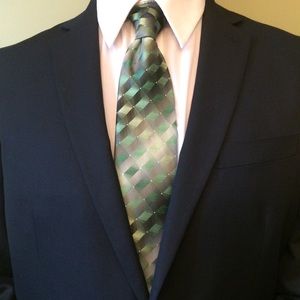 Men’s Van Heusen Green/Silver Block Tie